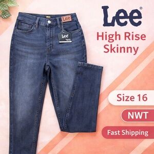 Lee High Rise Skinny Jeans Dark Wash Size 16 NWT